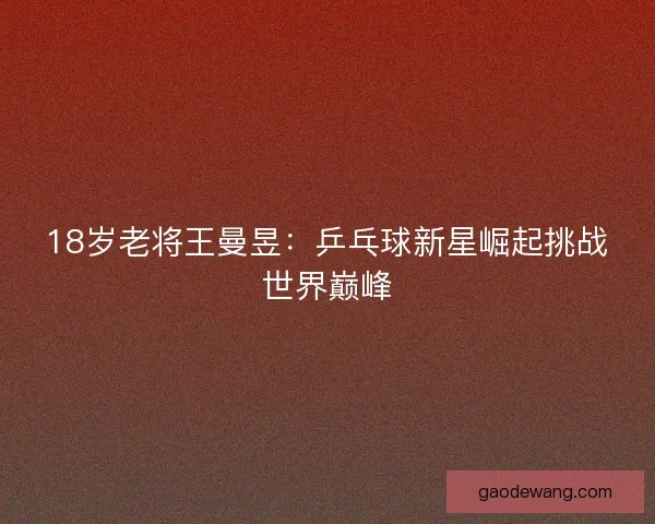 18岁老将王曼昱：乒乓球新星崛起挑战世界巅峰